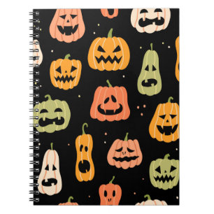 Halloween Kürbis nahtloses Muster. Handzeichen Notizblock