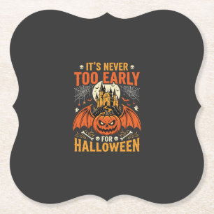 Halloween-Kürbis Nie Zu Früh Burg Grafik_1 Untersetzer