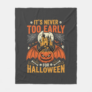 Halloween-Kürbis Nie Zu Früh Schloss Grafik_1 Fleecedecke