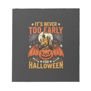 Halloween-Kürbis Nie Zu Früh Schloss Grafik_1 Notizblock