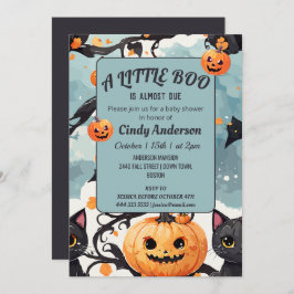 Halloween-Kürbis niedlich eine kleine Babydusche Einladung