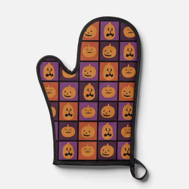Halloween-Kürbis Ofenhandschuh (Vorderseite)