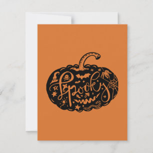Halloween-Kürbis Orange Schwarze Karte