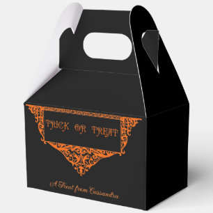 Halloween-Kürbis-Orange-Süßes-oder-Saures Geschenkschachtel