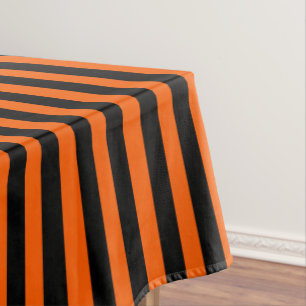 Halloween-Kürbis Orange und Schwarz Streifen Tischdecke