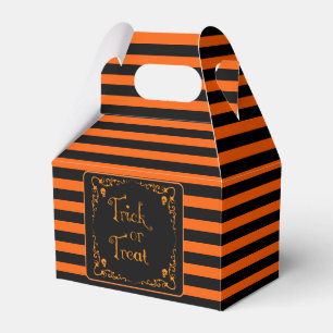 Halloween-Kürbis Orange und Schwarz Süßes oder Sau Geschenkschachtel