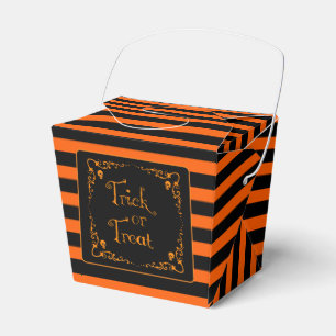 Halloween-Kürbis Orange und Schwarz Trick Geschenkschachtel