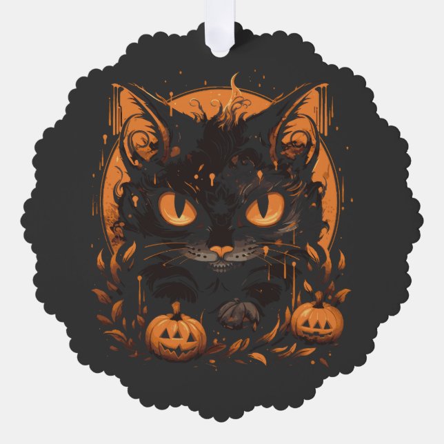 Halloween Kürbis Ornament Karte (Vorderseite)