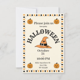 Halloween-Kürbis-Party Einladung