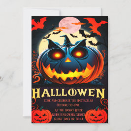 Halloween-Kürbis-Party Einladung