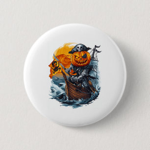 Halloween-Kürbis-Piraten-Abenteuer Button
