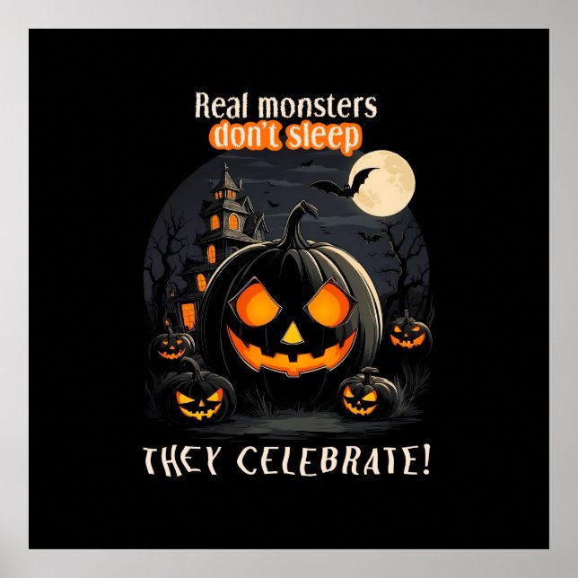 Halloween-Kürbis Poster (Vorne)