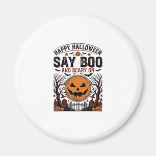 Halloween-Kürbis sagt Boo Gruselig Vintage_1 Magnet