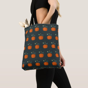 Halloween-Kürbis-Schwarze-Tragetasche