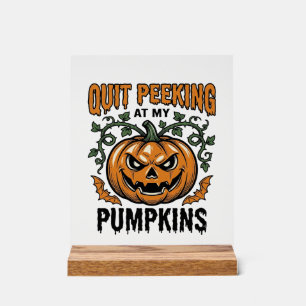 Halloween-Kürbis-Shirt Vintage-Gravur-Witz_1 Acrylschild