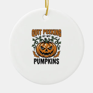 Halloween-Kürbis-Shirt Vintage-Gravur-Witz_1 Keramik Ornament