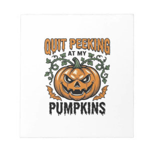 Halloween-Kürbis-Shirt Vintage-Gravur-Witz_1 Notizblock