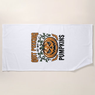 Halloween-Kürbis-Shirt Vintage-Gravur-Witz_1 Strandtuch