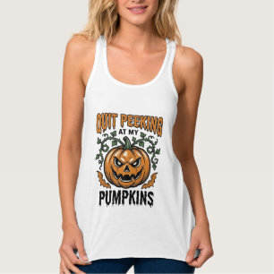 Halloween-Kürbis-Shirt Vintage-Gravur-Witz_1 Tank Top