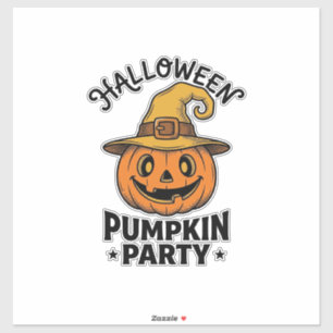 Halloween-Kürbis-Shirt Vintage-Hexenhut Spaß_1 Aufkleber