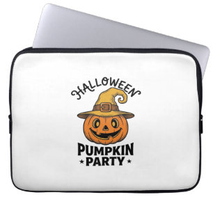 Halloween-Kürbis-Shirt Vintage-Hexenhut Spaß_1 Laptopschutzhülle