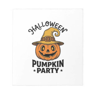 Halloween-Kürbis-Shirt Vintage-Hexenhut Spaß_1 Notizblock