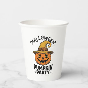 Halloween-Kürbis-Shirt Vintage-Hexenhut Spaß_1 Pappbecher