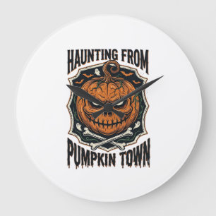 Halloween-Kürbis-Shirt Vintage Jack O Lantern Tow Große Wanduhr