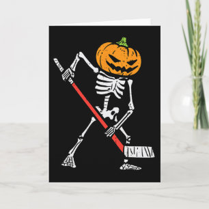 Halloween-Kürbis-Skelett-Eishockey-Kostüm Männer Karte