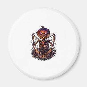 Halloween-Kürbis-Skelett-Magieportal-Flammen_1 Magnet
