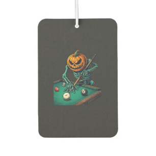 Halloween-Kürbis-Skelett spielt Pool-Billard  Autolufterfrischer