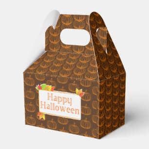 Halloween-Kürbis skizziert Geschenkschachtel