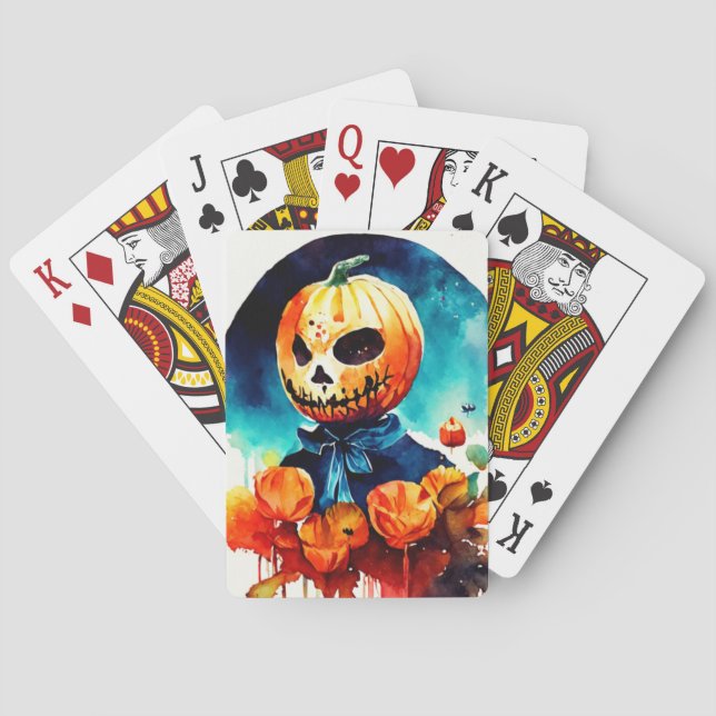 Halloween-Kürbis Spielkarten (Rückseite)