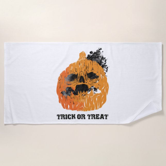Halloween-Kürbis Strandtuch (Vorderseite)