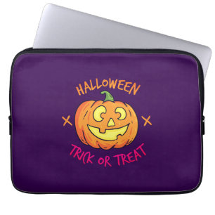 Halloween-Kürbis-Süßes-oder-Saures-Etikett Laptopschutzhülle