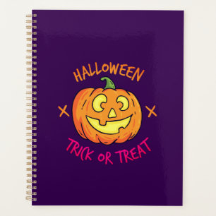 Halloween-Kürbis-Süßigkeiten-oder-Saures-Etikett Planer