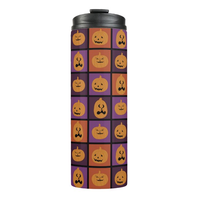 Halloween-Kürbis Thermosbecher (Vorderseite)