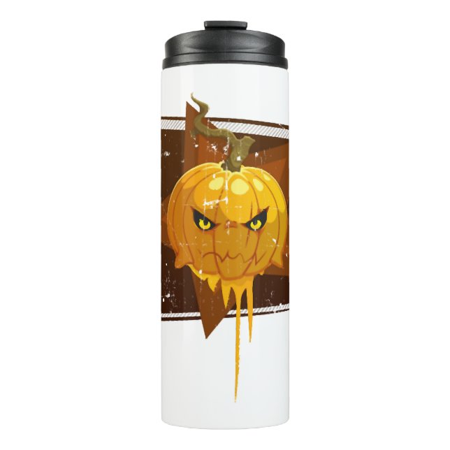 Halloween-Kürbis Thermosbecher (Vorderseite)
