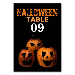 Halloween-Kürbis-Tischnummer Tischnummer