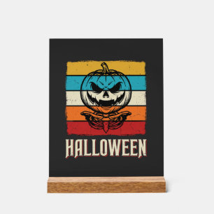 Halloween-Kürbis-Totenkopf Retro Vintage Acrylschild
