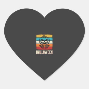 Halloween-Kürbis-Totenkopf Retro Vintage Herz-Aufkleber