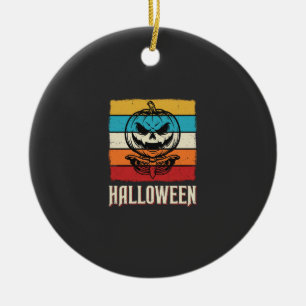 Halloween-Kürbis-Totenkopf Retro Vintage Keramik Ornament