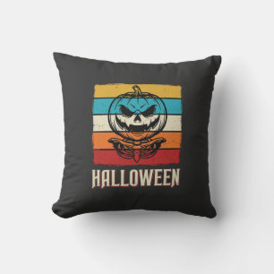Halloween-Kürbis-Totenkopf Retro Vintage Kissen