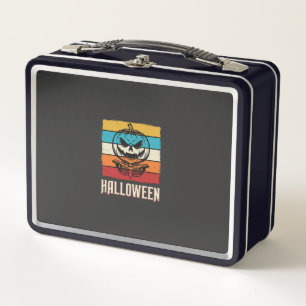 Halloween-Kürbis-Totenkopf Retro Vintage Metall Brotdose