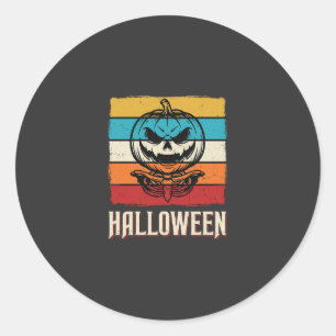 Halloween-Kürbis-Totenkopf Retro Vintage Runder Aufkleber