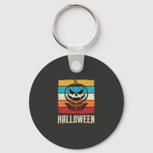 Halloween-Kürbis-Totenkopf Retro Vintage Schlüsselanhänger
