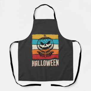 Halloween-Kürbis-Totenkopf Retro Vintage Schürze