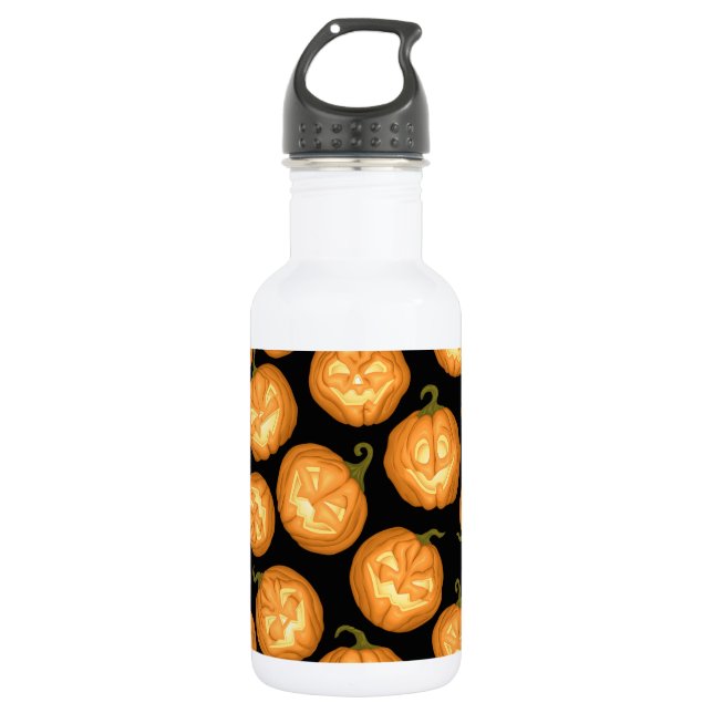 Halloween-Kürbis Trinkflasche (Vorderseite)