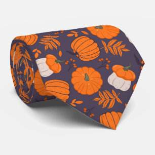 Halloween Kürbis und Blattmuster Neck Tie Krawatte