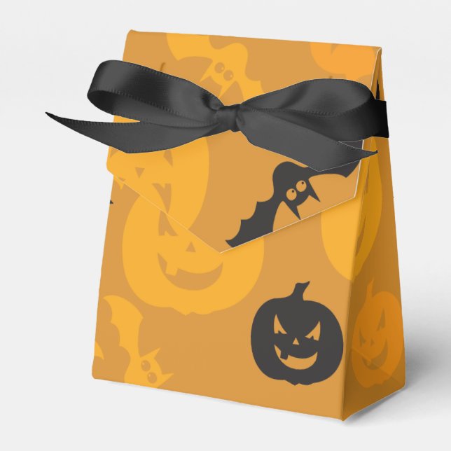 Halloween Kürbis und Fledermäuse Geschenkschachtel (Vorderseite)